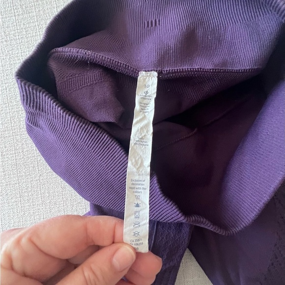 Lululemon Flow And Go Crop Leggings Deep Zinfandel Dark Purple Sz 10 - Picture 3 of 5